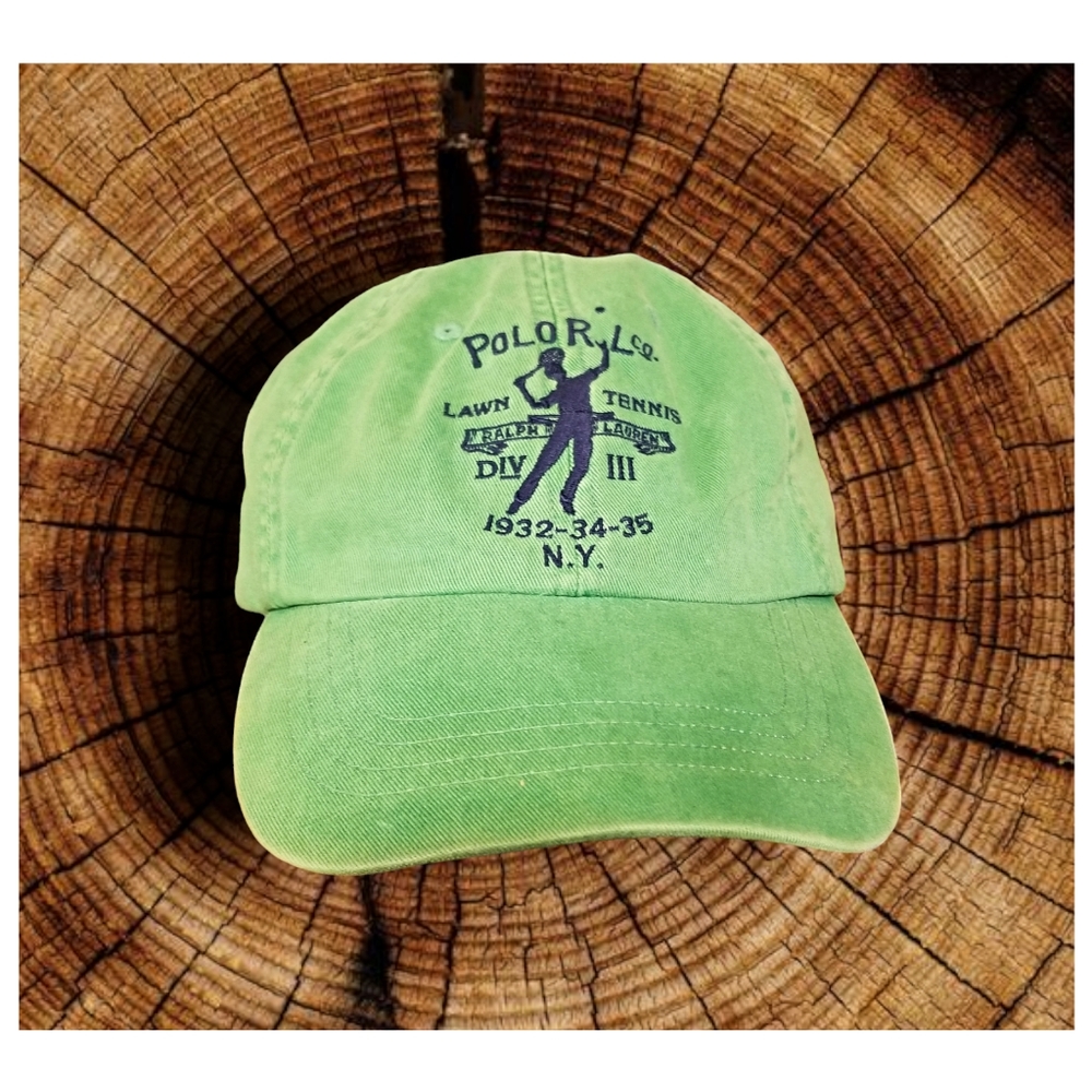 VINTAGE 1980's POLO RALPH LAUREN LAWN TENNIS HAT- ADJUSTABLE SIZING